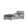 Letto 80x200cm contenitore testiera dritta moderno cemento LIT88