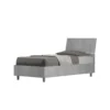 Letto 80x190cm contenitore testiera inclinata moderno cemento LIT82