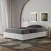 Letto 120x200cm contenitore testiera effetto legno bianco frassino LIT240