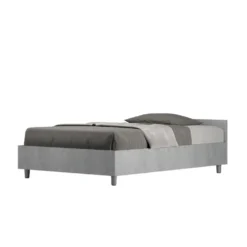 Letto 120x190cm contenitore testiera moderna cemento LIT238