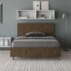Letto 120x200cm contenitore testiera dritta noce LIT246