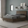 Letto 120x190cm contenitore testiera inclinata noce LIT244