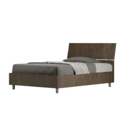 Letto 120x190cm contenitore testiera inclinata noce LIT244