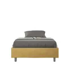 Letto 140x210cm francese sommier in microfibra ocra LIT267