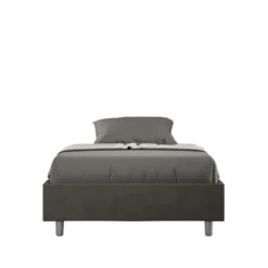 Letto 140x210cm francese sommier in microfibra grigio LIT267