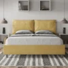 Letto 160x190cm matrimoniale con cuscino in microfibra ocra LIT417