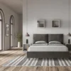 Letto 160x190cm matrimoniale con cuscino in microfibra grigio LIT417