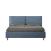 Letto 160x210cm matrimoniale con cuscino in microfibra blu LIT425