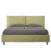 Letto 160x200cm matrimoniale con cuscino in microfibra tè verde LIT421