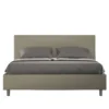 Letto 160x190cm matrimoniale contenitore con testiera imbottita cappuccino LIT386