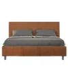 Letto 160x200cm matrimoniale contenitore con testiera imbottita in tessuto arancio LIT400