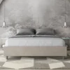 Letto 160x210cm matrimoniale contenitore sommier in microfibra sabbia beige LIT378