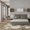 Letto 160x190cm matrimoniale contenitore con cuscino in similpelle cappuccino LIT416