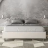Letto 160x190cm matrimoniale contenitore sommier in similpelle bianco LIT356
