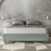 Letto 160x200cm matrimoniale sommier in tessuto azzurro LIT373