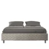 Letto 160x200cm matrimoniale sommier in tessuto grigio LIT371