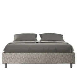 Letto 160x200cm matrimoniale sommier in tessuto grigio LIT371