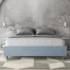 Letto 160x190cm matrimoniale sommier in microfibra azzurro LIT357