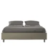 Letto 160x210cm matrimoniale sommier in similpelle cappuccino LIT375