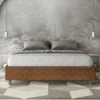 Letto 160x210cm matrimoniale sommier in tessuto arancio LIT381