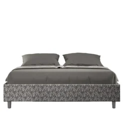 Letto 160x210cm matrimoniale sommier in tessuto blu LIT381