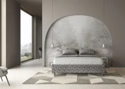 Letto 160x210cm matrimoniale sommier in tessuto blu LIT381
