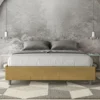 Letto 160x210cm matrimoniale sommier in tessuto giallo LIT379