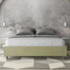 Letto 160x210cm matrimoniale sommier in microfibra tè verde LIT377