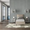 Letto 80x200cm singolo con giroletto imbottito in similpelle tortora LIT29