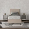 Letto 80x210cm singolo contenitore con testiera liscia in similpelle tortora LIT22