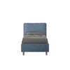 Letto 80x190cm singolo contenitore con giroletto imbottito in microfibra blu LIT28