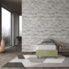 Letto 80x190cm singolo contenitore sommier in microfibra tè verde LIT4