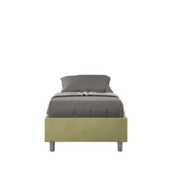 Letto 80x190cm singolo contenitore sommier in microfibra tè verde LIT4