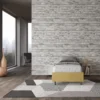 Letto 80x190cm singolo contenitore sommier in microfibra ocra LIT4