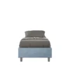 Letto 80x190cm singolo contenitore sommier in microfibra azzurro LIT4