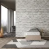 Letto 80x200cm singolo contenitore sommier in similpelle tortora LIT6