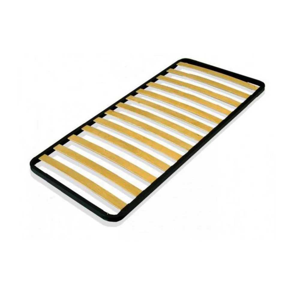 Letto 80x190cm singolo con testiera liscia in microfibra ocra LIT15