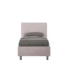 Letto 80x190cm singolo con testiera liscia in microfibra glicine lilla LIT15