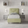 Letto 90x190cm singolo con tre bottoni in microfibra tè verde LIT111