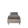 Letto 90x210cm singolo sommier in microfibra sabbia beige LIT97