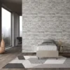 Letto 80x190cm singolo sommier in microfibra sabbia beige LIT3