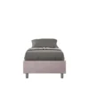 Letto 80x190cm singolo sommier in microfibra glicine lilla LIT3