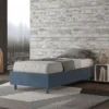 Letto 90x210cm singolo sommier in microfibra blu LIT97