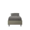 Letto 80x190cm singolo sommier in similpelle cappuccino LIT1