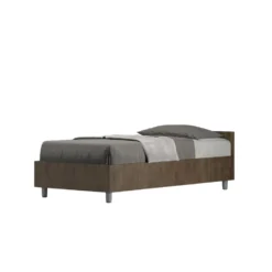 Letto 80x190cm singolo testiera in nobilitato design effetto legno noce LIT73