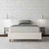 Letto 120x190cm una piazza e mezza sommier in similpelle bianco LIT135