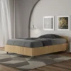 Letto 120x200cm una piazza e mezza testiera effetto legno quercia LIT239