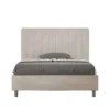 Letto 120x200cm una piazza e mezzo con testiera trapuntata in microfibra sabbia beige LIT231