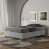 Letto 120x190cm una piazza e mezzo testiera moderna cemento LIT237