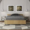 Letto 120x190cm una piazza e mezzo testiera effetto legno quercia LIT237